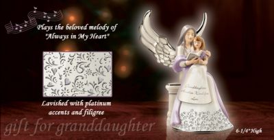 Granddaughter Another Word For Love Musical Angel Figurine: Granddaughter Gift - Limited-edition Granddaughter Gift, an Exclusive Collectible Musical Angel Figurine Boasts Platinum Sentiment and Filigree!
