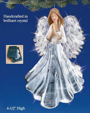 The Bradford Editions Crystal Blessings Collectible Keepsake Angel Crystal Christmas Ornament
