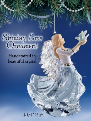 The Bradford Editions Shining Love Crystal Angel Ornament: 2009 Annual Edition