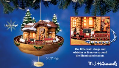 <i>M.I. Hummel&reg; Christmas Crossing</i> Motion Ornament - A First! Collectible <i>M.I. Hummel&reg;</i> Christmas Ornament a Handcrafted Treasure Alive with Light, Motion, Sound!