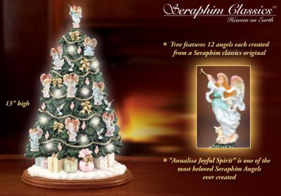 Seraphim Classics Illuminated Angel Tree - Seraphim Classics Angel Christmas Tree a Collectible First! Exclusive Tabletop Christmas Tree Lights Up Your Holidays!