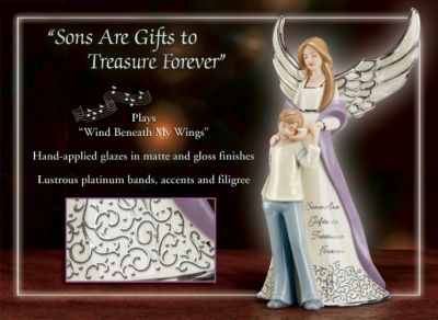 Forever My Son Heirloom Porcelain Musical Figurine - Musical Angel Figurine Celebrates a Timeless Love! An Exclusive Limited-edition Mother and Son Figurine Youll Treasure!