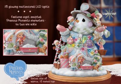 Precious Moments Making The Season Bright Snowman Figurine - Collectible Precious Moments&reg; Figurine a Festive First! Exclusive Illuminated Precious Moments Snowman Figurine!