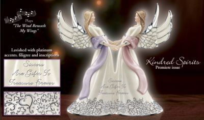 Sisters Are Gifts To Treasure Forever Musical Angel Figurine - Collectible Angel Figurine Celebrates Sisterly Love! Limited-edition Musical Figurine Makes an Exquisite Sister Gift!
