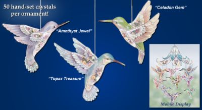 Lena Liu Precious Jewels Hummingbird Ornament Mobile - Hummingbirds Sparkle with Lena Lius Floral Art! Exclusive, First-ever Limited-edition Collectible Ornaments!