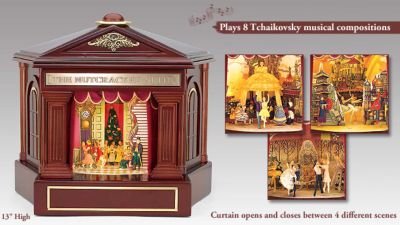 Mr. Christmas Gold Label Collection Nutcracker Suite Music Box - Mr. Christmas Nutcracker Suite Music Box Brings a Classic Holiday Ballet Performance to Life, Illuminated and Animated!