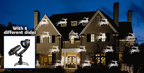 Outdoor Holiday Decoration Light Display Projector - Outdoor Holiday Decoration Illuminates Your Home Year Round with Rotating Images of Snowflakes, Balloons, Stars, More!