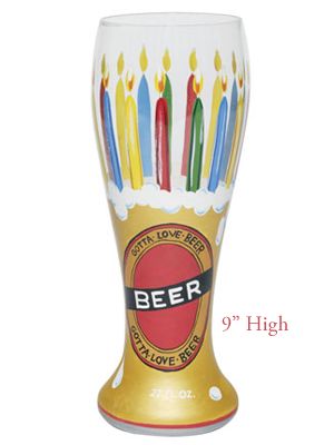 Click here to buy Birthday Beer Pilsner Beer Glass by Lolita.