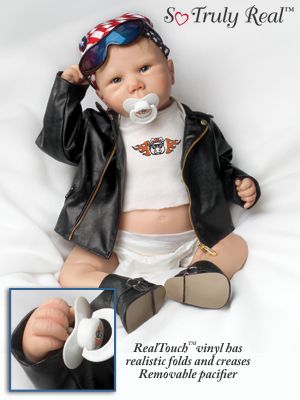 The Ashton-Drake Galleries Biker Babe Joey So Truly Real Lifelike Baby Doll