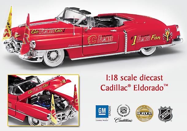 1:18 Lets Go, Flames! Cadillac Eldorado Diecast - Calgary Flames Collectible Cadillac® Diecast the Perfect Tribute to the Perfect Team! Great Collectible Gift!