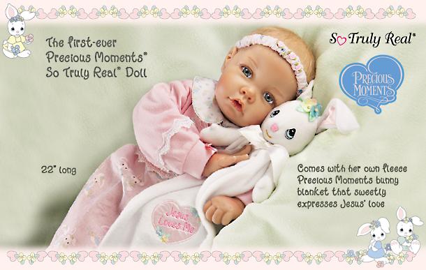 Precious Moments Jesus Loves Me Lifelike Baby Doll So Truly Real - Precious Moments® Lifelike Baby Doll! Exclusive Sam Butcher-inspired First-ever So Truly Real® Precious Moments Doll