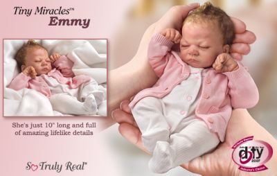 Tiny Miracles Linda Webb Emmy Lifelike Baby Doll: So Truly Real - Tiny Miracles Collectible Lifelike Baby Girl Doll! Realistic Newborn by Artist Linda Webb is JUST 10 INCHES LONG!