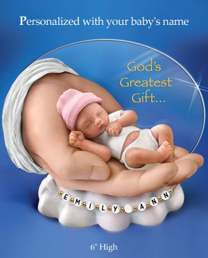 The Ashton-Drake Galleries God's Greatest Gift Tiny Sleeping Baby Figurine