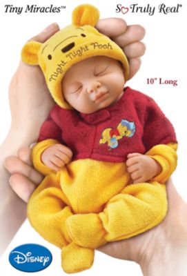 The Ashton-Drake Galleries Tiny Miracles Winnie The Pooh Night, Night Pooh Realistic Sleeping Baby Doll With Sleeper