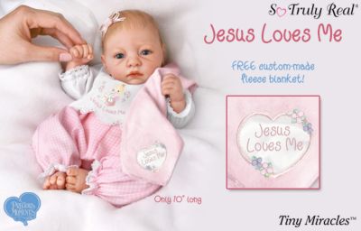Precious Moments Tiny Miracles Jesus Loves Me Baby Doll: So Truly Real - First-ever Precious Moments So Truly Real&reg; Tiny Miracles Doll Arrives with FREE Custom Pink Blanket!