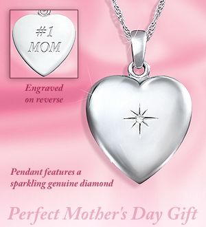 Click here to buy #1 Mom Sterling Silver Heart-Shaped Pendant Necklace by The Ashton-Drake Galleries.
