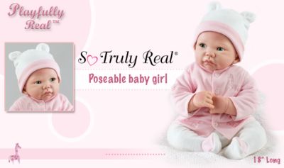 Playfully Real Childrens Lifelike Poseable Play Doll: Toy Baby Girl Doll - Lifelike Toy Baby Girl Doll for Ages 3 and Up! Exclusive Childrens Play Doll with Huggable Body, 3-Piece Outfit, More!