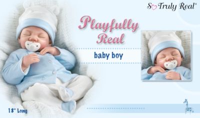 Playfully Real Childrens Lifelike Poseable Play Doll: Toy Baby Boy Doll - Exclusive Childrens Play Doll is Designed for Ages 3 and Up! Toy Baby Boy Doll with Huggable Body, 3-Piece Outfit, More!