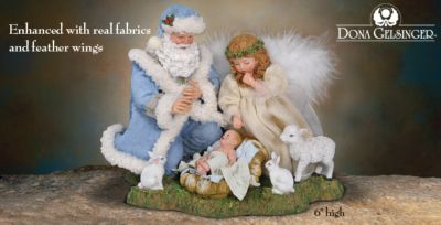 Dona Gelsinger Christmas Miracle Collectible Angel Figurine - Exclusive Collectible Santa and Angel Nativity Figurine Brings to Life the Work of Renowned Artist Dona Gelsinger!