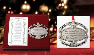 Merry Christmas From Heaven® Pewter Ornament and Card: Bereavement Gift - Merry Christmas from Heaven Memorial Christmas Tree Ornament and Card is a Loving Tribute to Departed Family and Friends!