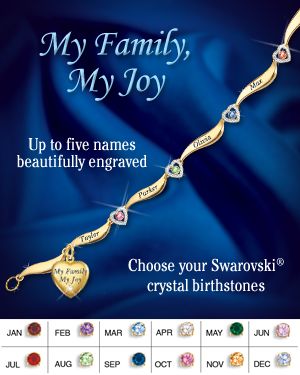 My Family, My Joy Personalized Swarovski Birthstone Bracelet