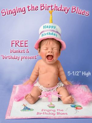 The Ashton-Drake Galleries Singing The Birthday Blues Miniature Collectible Baby Doll