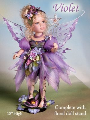 The Ashton-Drake Galleries Violet Fine Porcelain Collectible Fairy Doll
