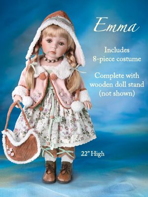 The Ashton-Drake Galleries Emma Fine Porcelain Collectible Doll With 8-Piece Costume