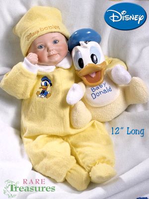 The Ashton-Drake Galleries Disney Dreamland Baby Donald: Porcelain Baby Doll