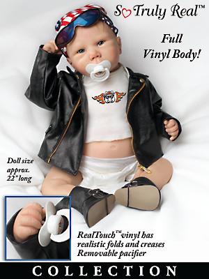 Click here to buy Biker Babies So Truly Real Lifelike Baby Doll Collection by The Ashton-Drake Galleries.