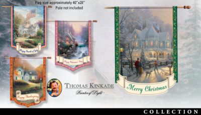 Click here to buy Thomas Kinkade Decorative Flag Collection by The Hamilton Collection.