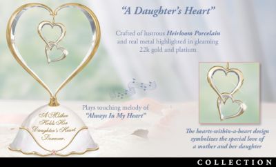 Hearts Embrace Music Box Collection - Exclusive Heart-shaped Collectible Music Box Collection! Exquisite Tributes to the Loving Bonds of Mothers and Daughters!