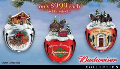 Click here to buy Collectible Budweiser Clydesdales Sleigh Bells Vintage-Style... by Hamilton Authenticated.