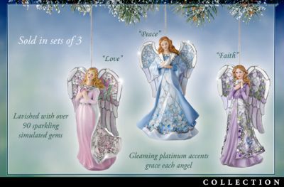 Angelic Inspirations Heirloom Porcelain Christmas Ornament Collection - Porcelain Collectible Angel Christmas Tree Ornament Collection! Inspirational Gifts to Fill Your Home with Holiday Spirit!