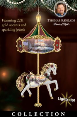 The Bradford Editions Thomas Kinkade Christmas Carousel Christmas Tree Ornament Collection