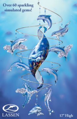 The Bradford Editions Ocean Reflections Collectible Dolphin Mobile Decoration Collection