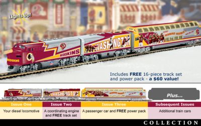 Click here to buy Washington Redskins Express Electric Train Collection by Hawthorne Village.