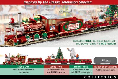 Rudolphs Christmas Town Express Electric Train Collection - Exclusive Collectible Rudolph the Red-Nosed Reindeer&reg; Train Set Collection Makes Unique Christmas Tree Decor!