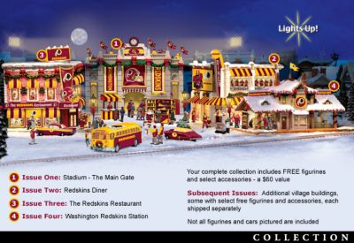 Washington Redskins Collectible Christmas Village Collection - Exclusive Market First! Washington Redskins Football Christmas Village Collection is Festive Redskins Home Decor!