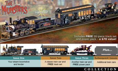 The Munsters Express Halloween Train Collection - The Munsters Halloween Collectible Express Train Collection is a "Spooktacular" Ride! Exclusive Halloween Decoration!
