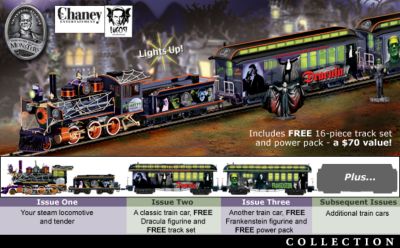 Universal Studios Monsters Express Halloween Electric Train Collection - Universal Studios Monsters Halloween Train Collection the Ultimate Terror Express! Exclusive Halloween Decoration!