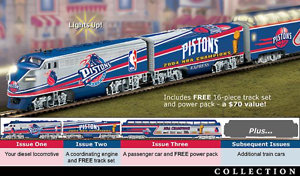 Detroit Pistons Express NBA Basketball Train Collection - Detroit Pistons Collectible Express Train Set Collection Scores Big! Officially Licensed by the NBA Exclusive!