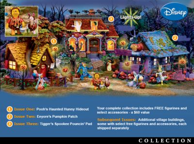 Winnie The Poohs Haunted Acre Halloween Village Collection - Winnie the Pooh and Friends Halloween Decoration Village Collection Sweetens Your Holiday with Sculptures, FREE Figurines!