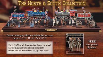 Civil War Collectible On30 Scale Train Set: The North & South Collection Collection - Civil War Collectible Train and Figurine Collection Brings History to Life! Exclusive Collectibles Market First!