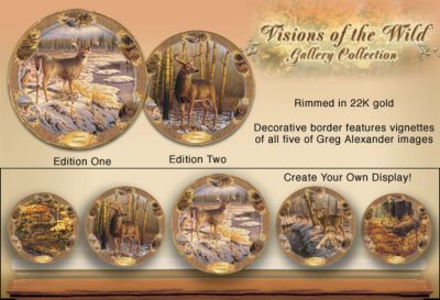 Visions Of The Wild Collector Plate Collection - Exclusive Whitetail Deer Art Collector Plates! Wildlife Art Collection Showcases Award-winning Greg Alexander Artwork!