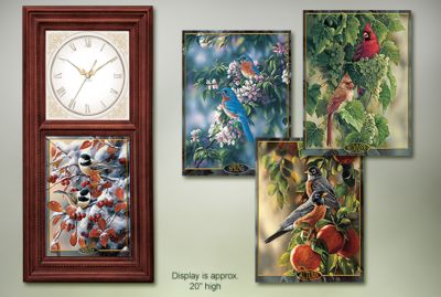 Songbirds Of The Season Decorative Wall Clock Collection - Songbird Wall Clock a Home Decor and Exclusive Limited-edition Collectible Bird Lover Gift with Rosemary Millette Artwork!