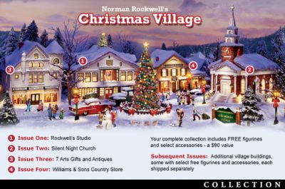 Norman Rockwell Collectible Christmas Village Collection - An Historic Collectible Norman Rockwell Village Collection First! Enjoy Holiday Delights with Beloved American Icon!