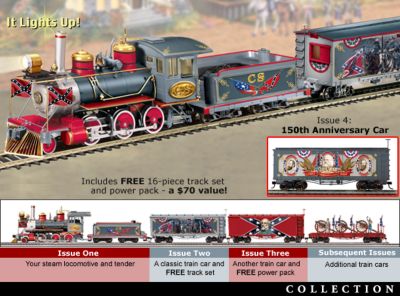 Civil War Confederate Express Electric Train Collection - All Aboard the Civil War Confederate Express Train Collection! Civil War Collectible is Just the Ticket for History Buffs!