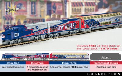 Collectible NFL Football New York Giants Express Electric Train Set Collection - Official New York Giants NFL Football Express Electric Train Set Collection Celebrates your Home Team! Exclusive Giants Gift!