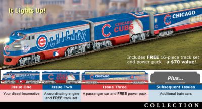 Click here to buy Chicago Cubs Express Major League Baseball Train Collection by Hawthorne Village.